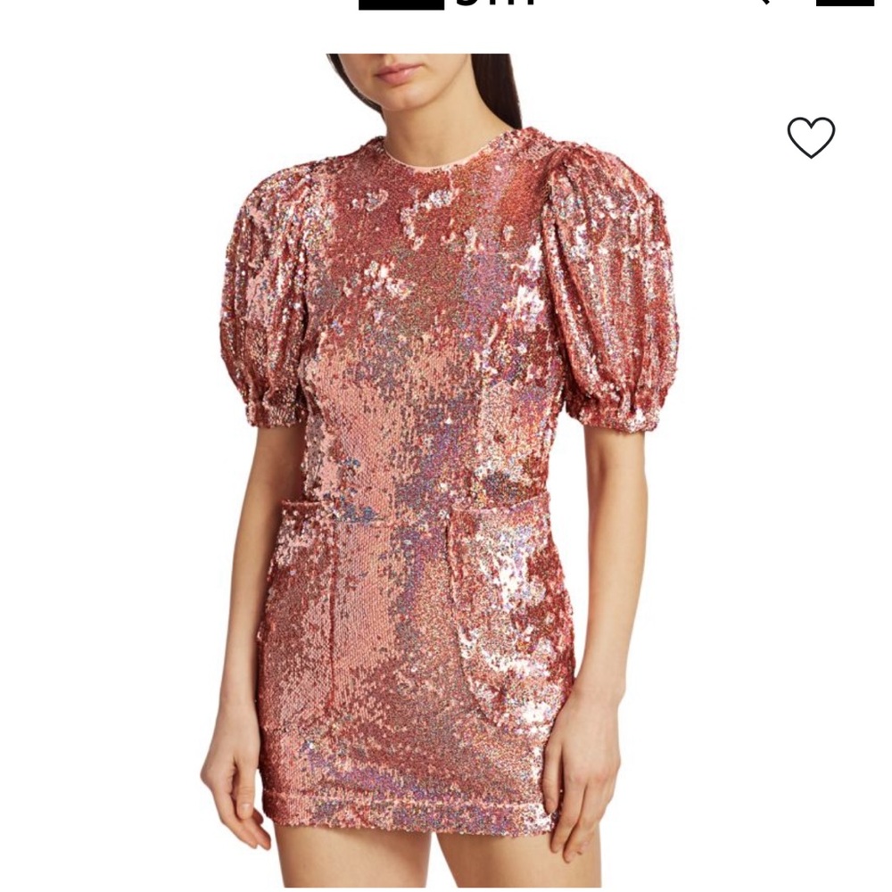 Saks Fifth Avenue Rose Gold Sequin Long Sleeve Dress